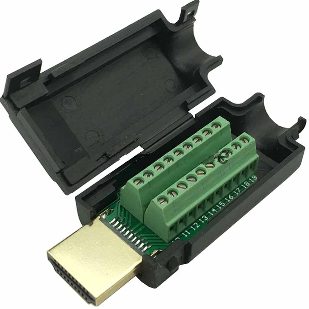 Plug Jack HDMI Fast Click Gold 19 pinos 1.6mm Banhado a Ouro
