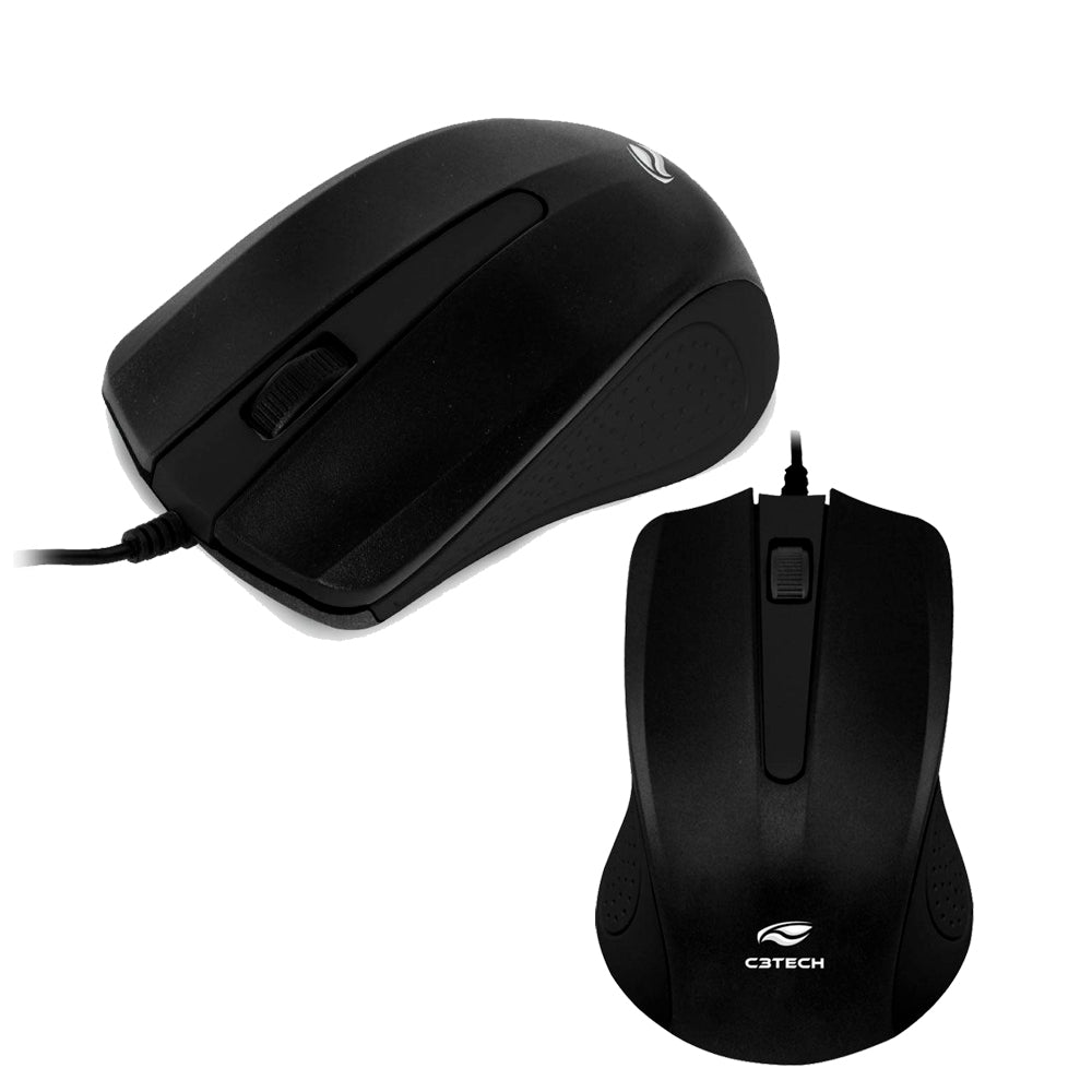 Mouse USB Ambidestro C3Tech Preto -MS-20BK