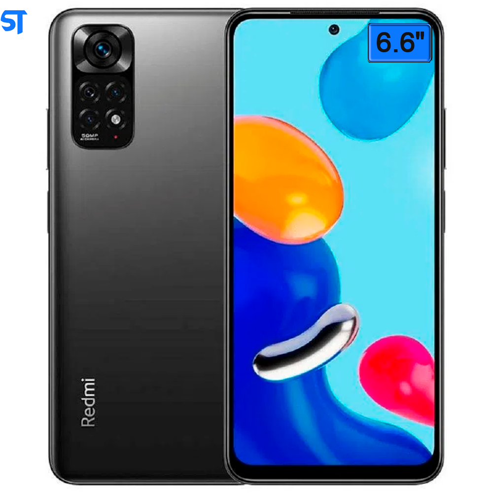 Smartphone Xiaomi Redmi Note 11 -128GB / 6GB RAM / Dual Sim / Tela 6.6" / Câmeras 50MP + 8MP e 16MP - Preto