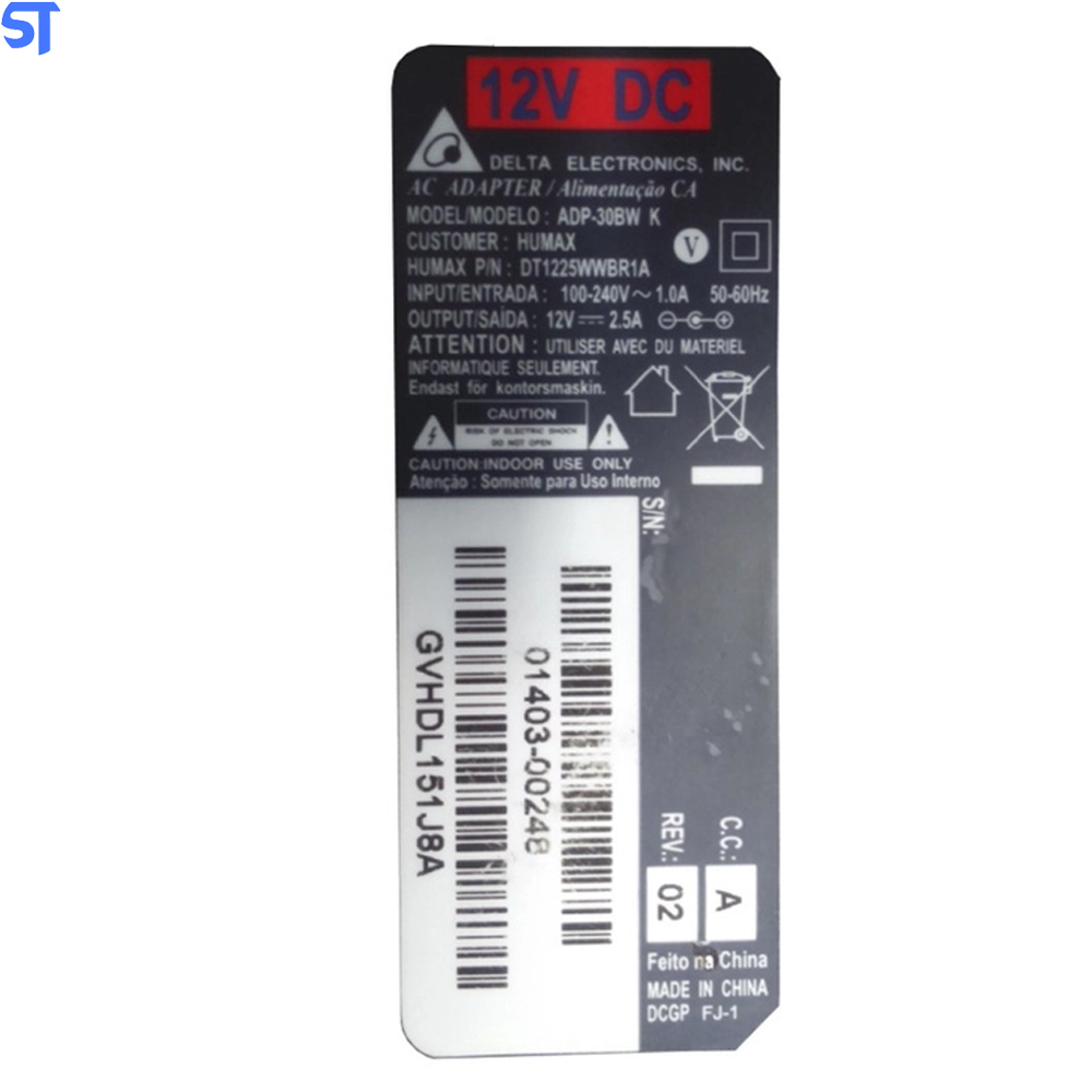 Fonte de Alimentação 12V 2,5A - AC ADAPTER - DELTA