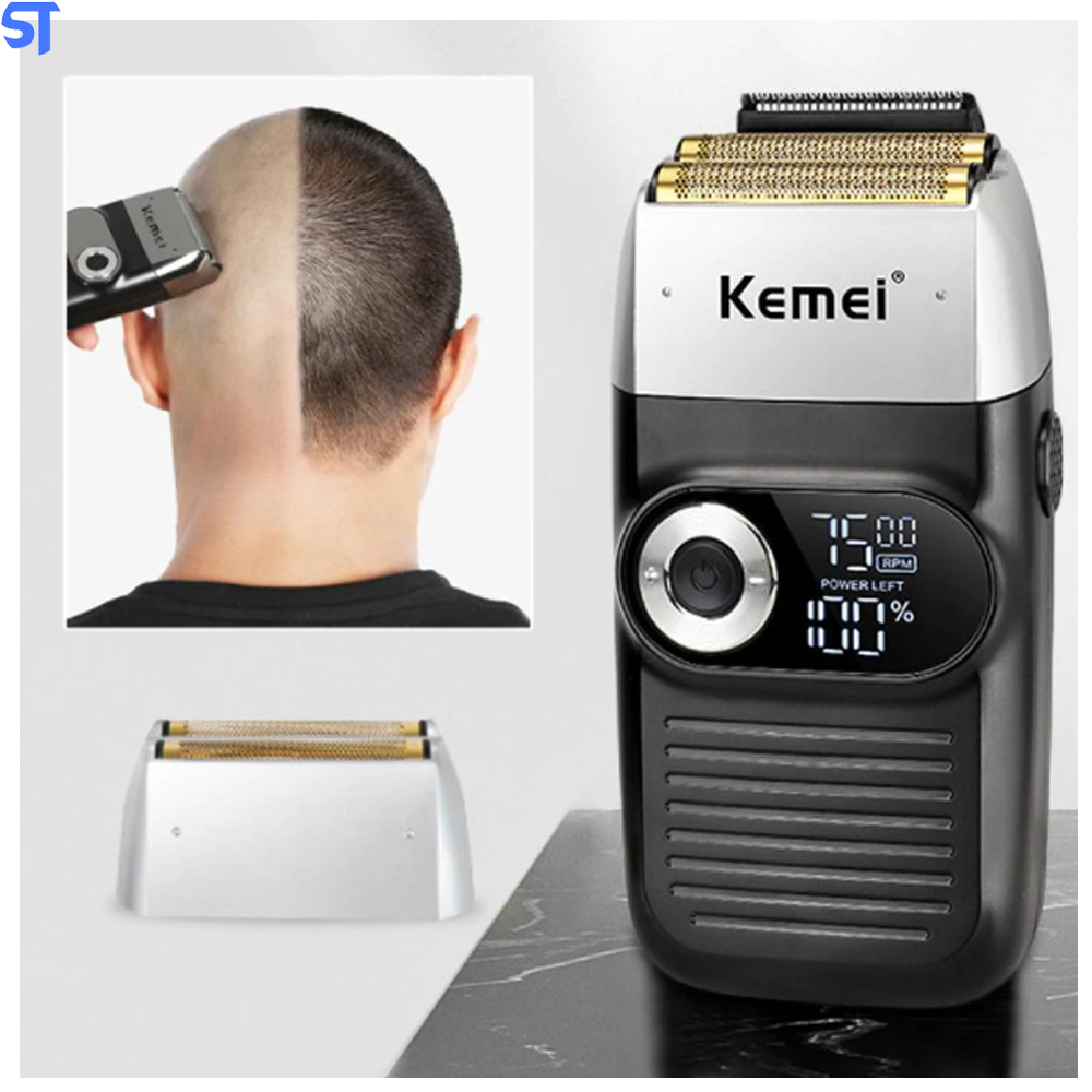 Barbeador Elétrico Masculino Á Prova D'água Remoção de Pelos Kemei 1400 mAh- KM-2026-Beard
