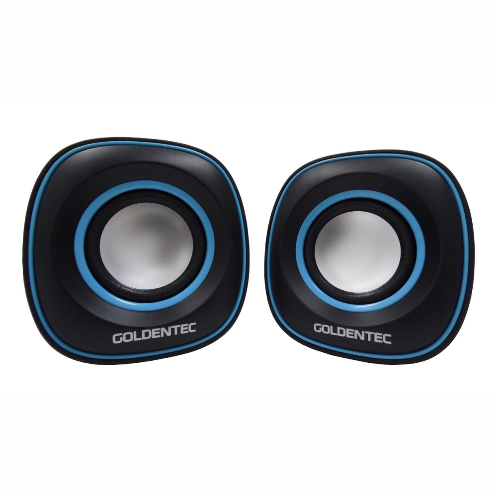 Caixa De Som 6.0W RMS 60 dB GT Sound 2.0 Goldentec 26365- Preto com Azul