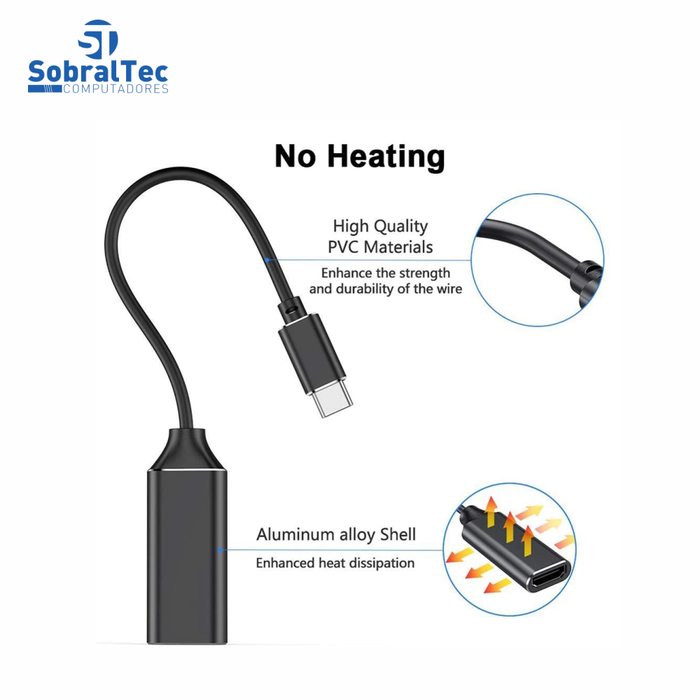 Adaptador Usb Tipo C Macho Para Hdmi Fêmea  4K