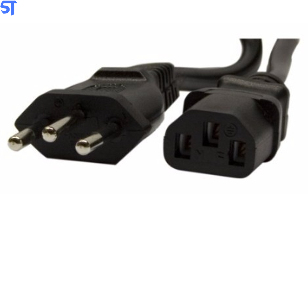 Cabo de Força Tripolar 1,20m Para Computador/Monitor/Projetor