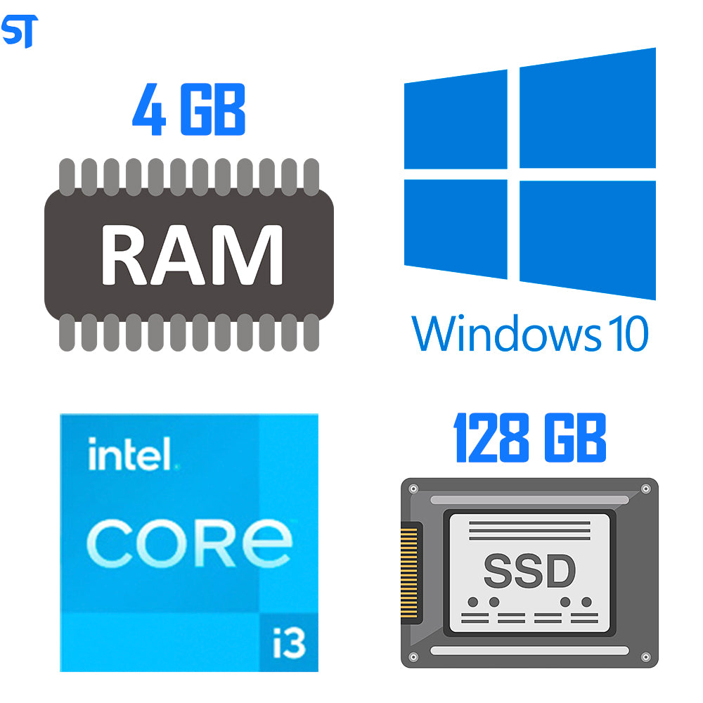 Computador Core i3-2100-HD SSD 128GB -Memória Ram 4GB- Com Monitor 19 HDMI- Teclado, Mouse e MousePad- Windows 10