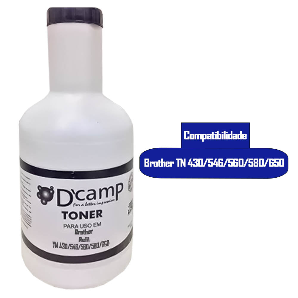 Refil Toner D Camp Para Brother TN 430/546/560/580/650- 200 Gramas