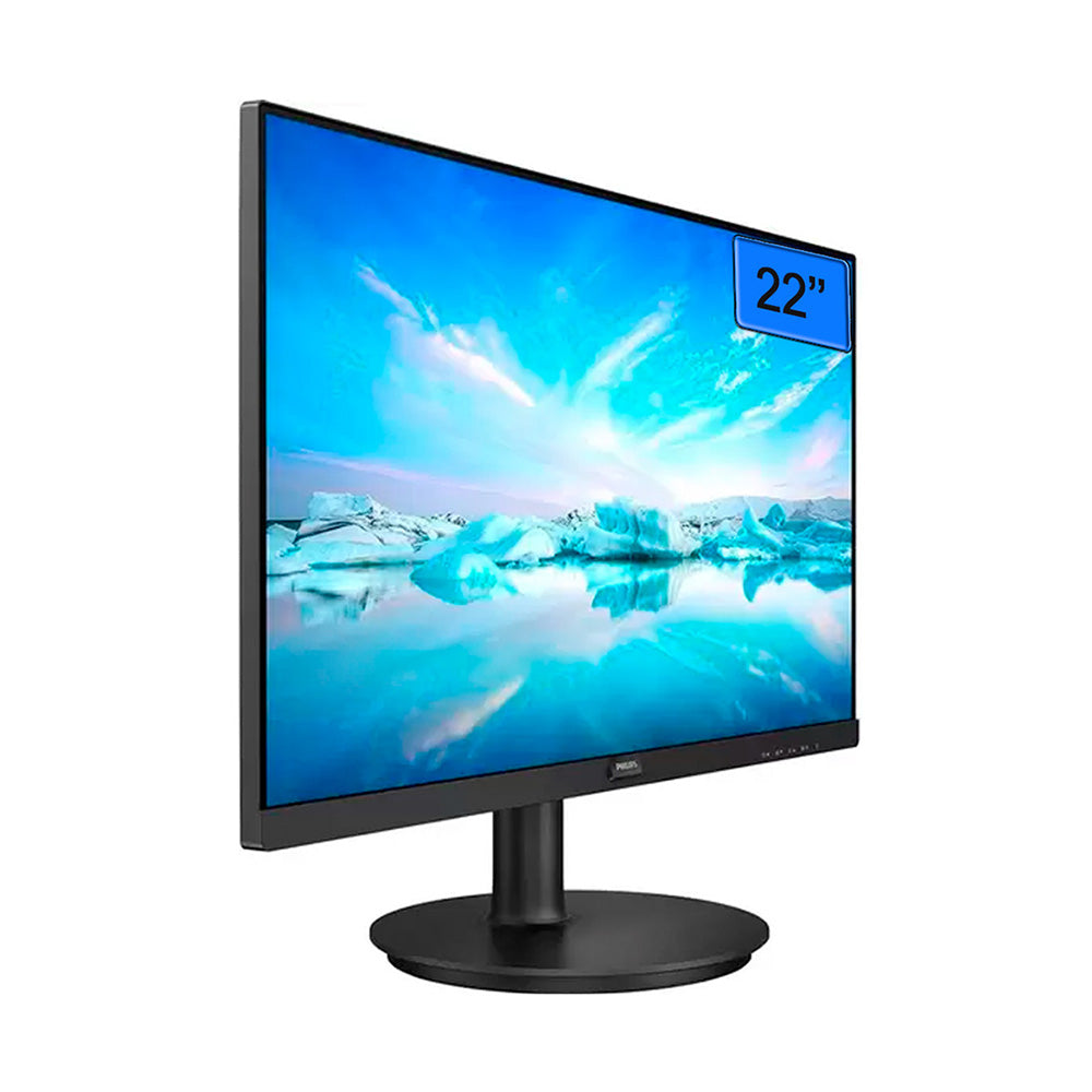 Monitor Philips 22", Full HD, Suporte Vesa, 75Hz Adaptive Sync VGA HDMI 221V8L Preto