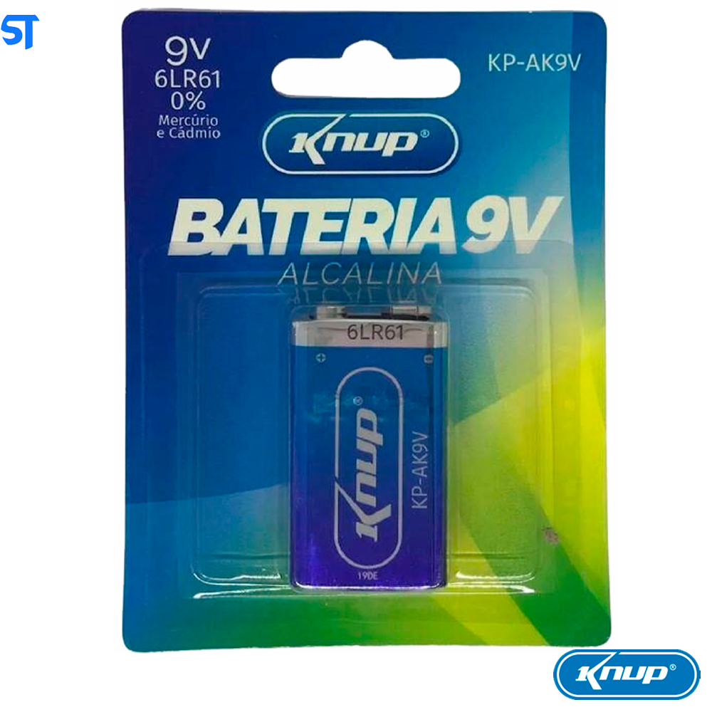 Bateria 9V Alcalina Knup KP-AK9V