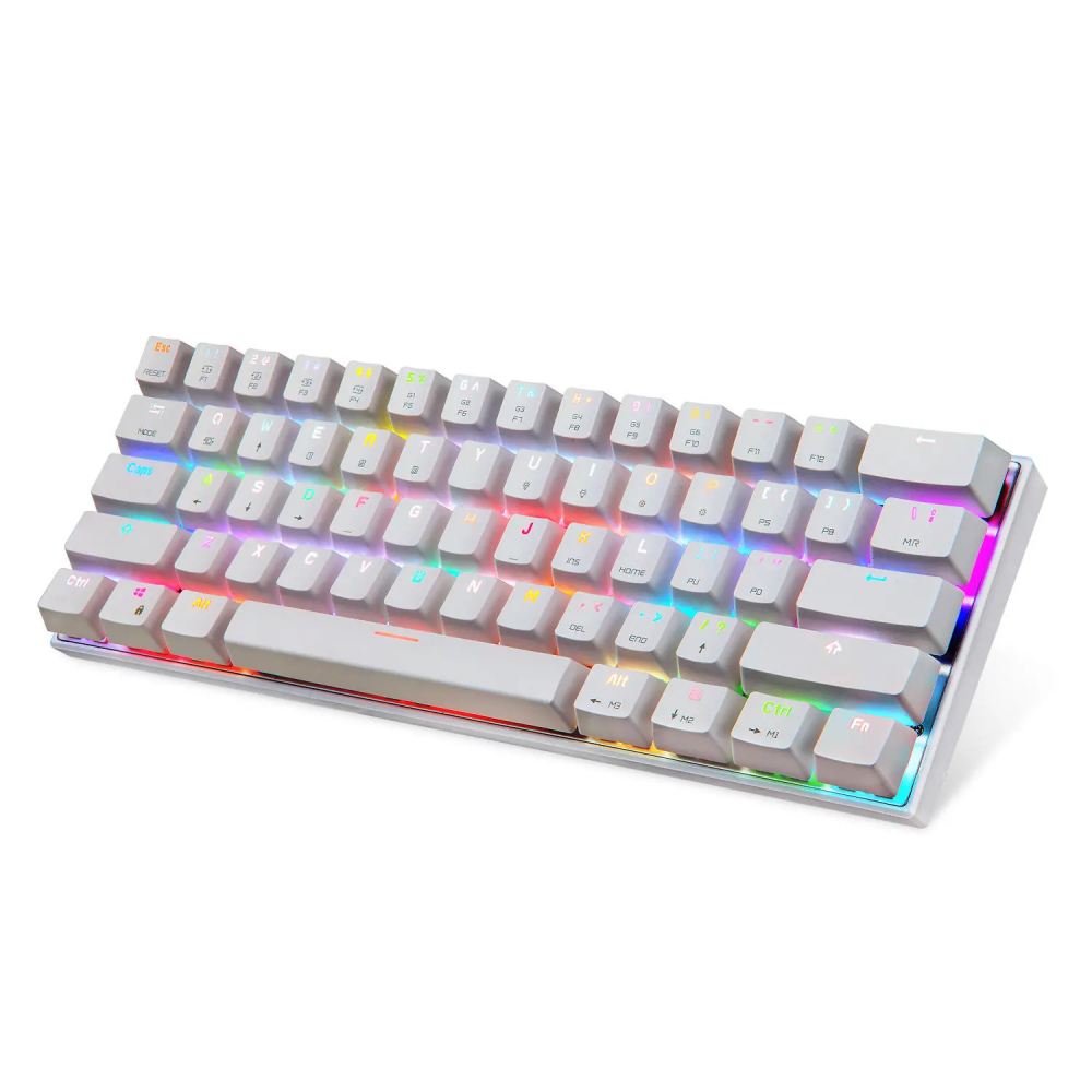 Motospeed CK62 bluetooth USB Wired Dual-Mode Outemu Switch RGB Mechanical Gaming Keyboard - White Red Switch