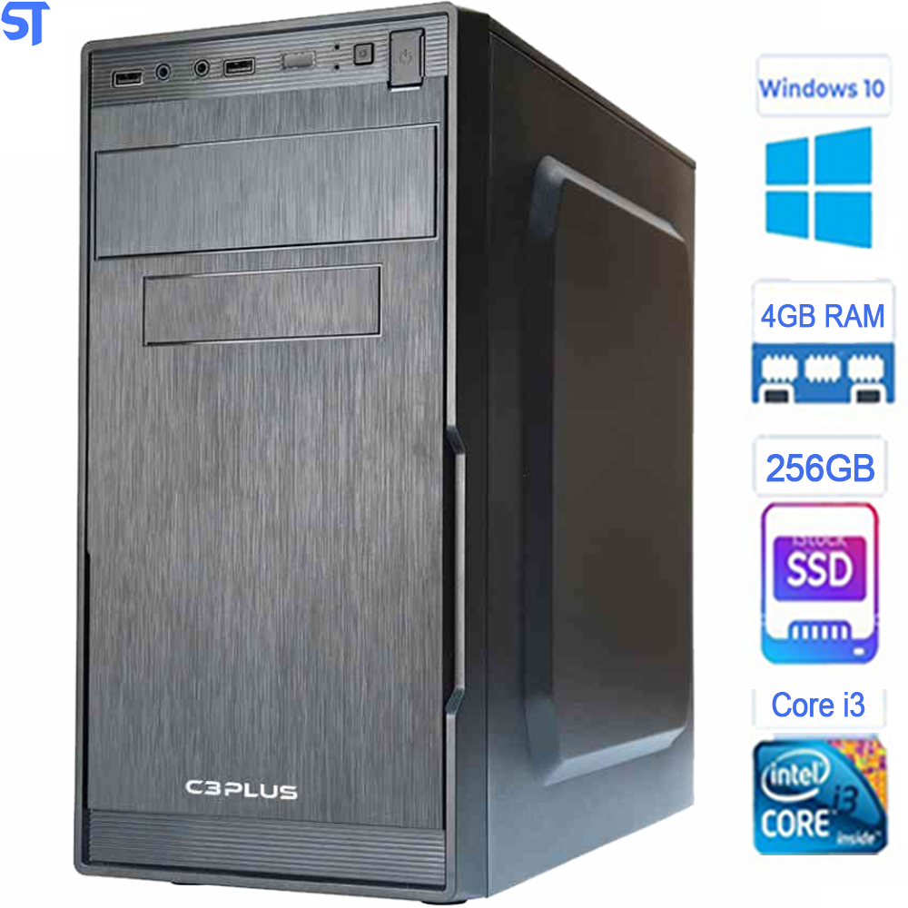 Computador ST Core i3-2100- HD SSD 256GB- Memória 4GB- Gab MT-23V2BK- Windows 10