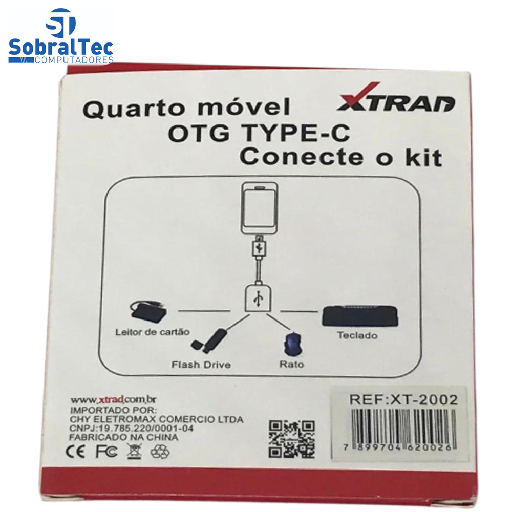 Cabo Conector Otg Tipo-C USB Fêmea Smart Xtrad - XT-2002