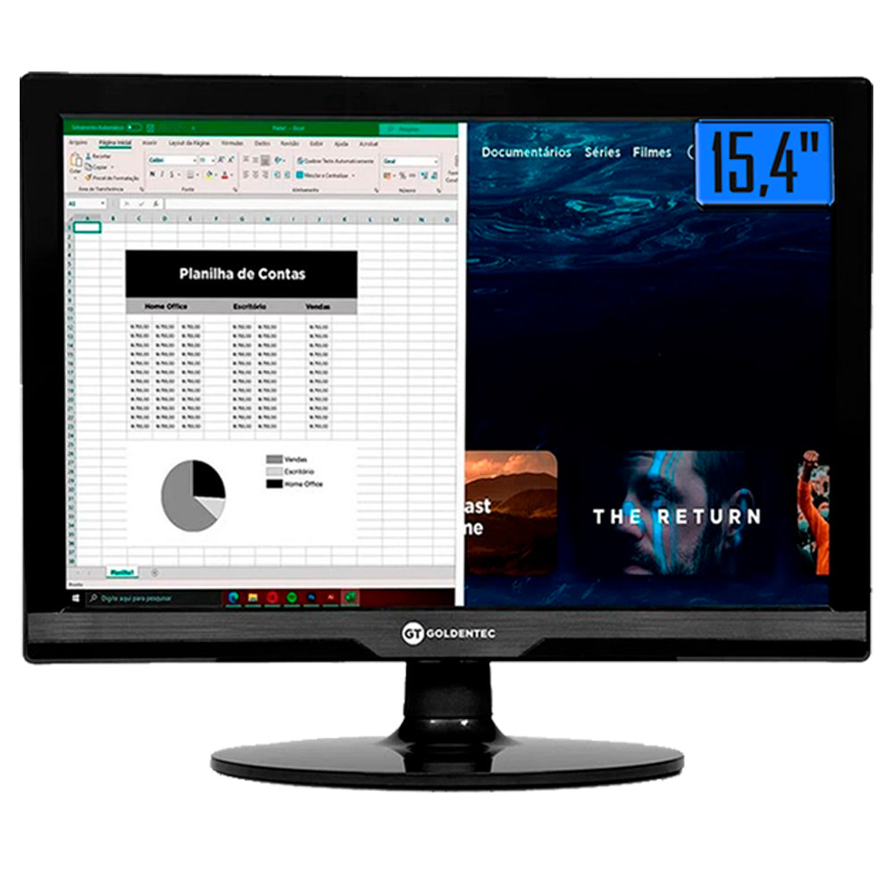 Computador Core i3-3220-SSD 120GB-Memória Ram 8GB-Gab Slim H V Horizontal e Vertical- Com Monitor 15 HDMI e Teclado e Mo