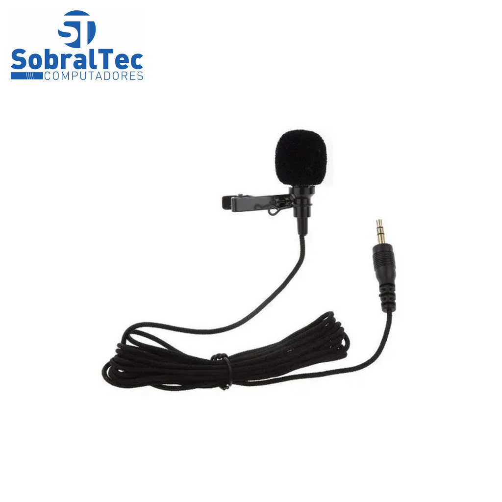Microfone Lapela Lavalier Profissional JH 043 3.5mm P2 Aux