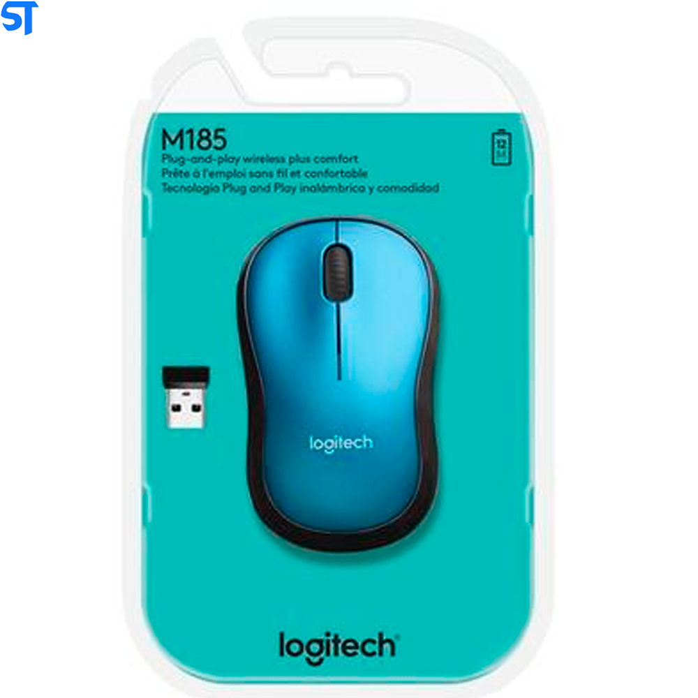Mouse sem Fio Logitech Laser 1000DPI M185 Azul