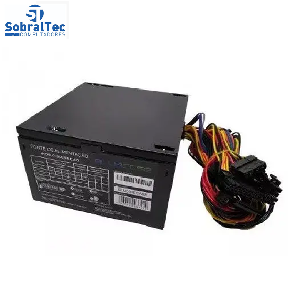 Fonte de Alimentacao 500W Com Cabo Com Caixa (Blu500-e Atx) - Bluecase