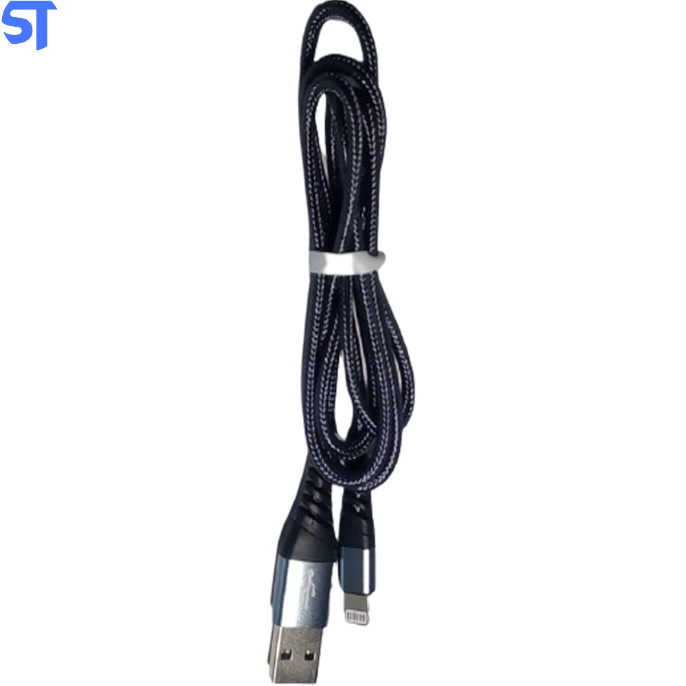 Cabo Lightning Trançado Em Nylon Tubo Para iPhone 1 Metro Inova Cinza