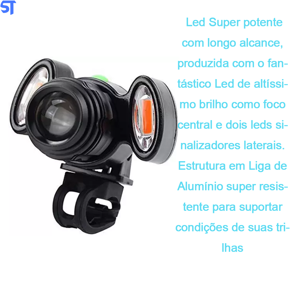 Lanterna Kaipitan Para Bicicleta Led Branco Recarregável - BL-658