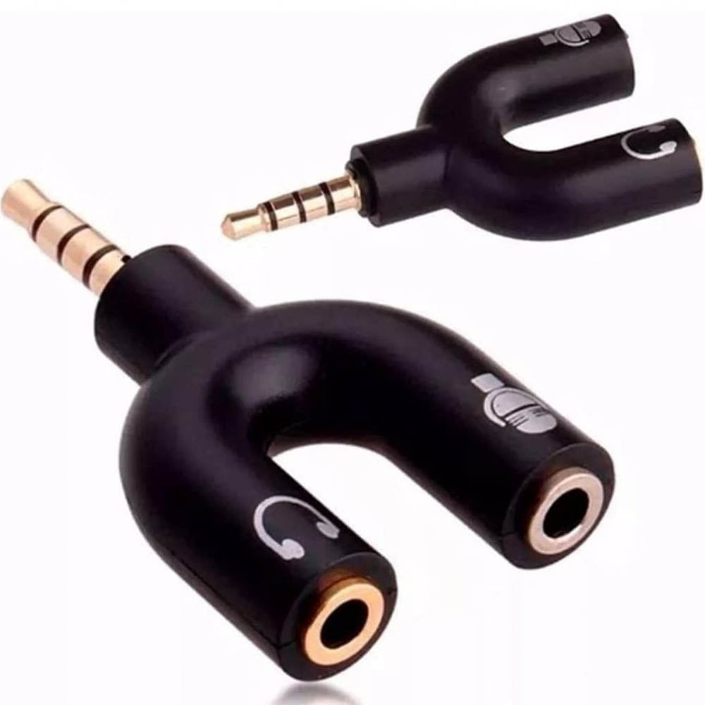 Adaptador de Audio Splitter P3 Headset Fone Microfone P2 Para P3 Audio KP-HM005