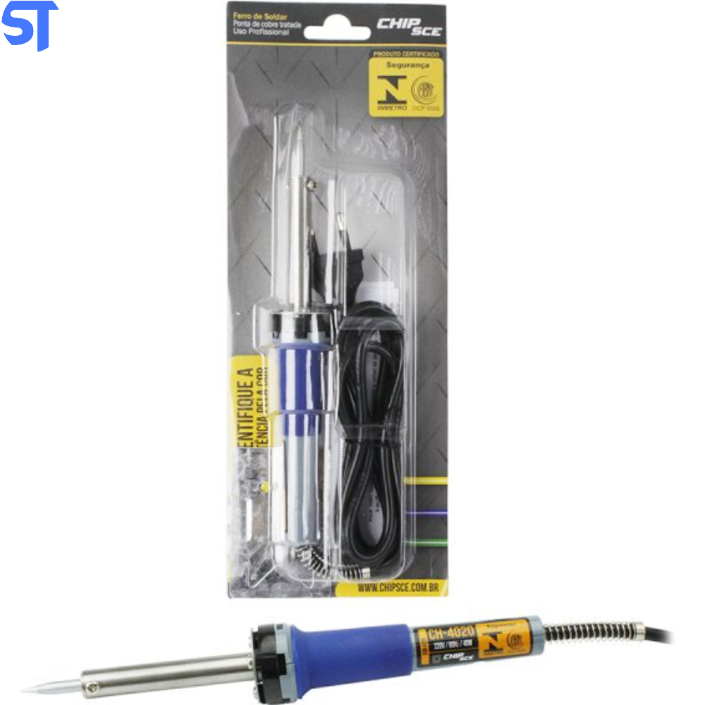 Ferro De Solda Profissional 220V 40W Com Suporte De Ferro Chip Sce CH-4020