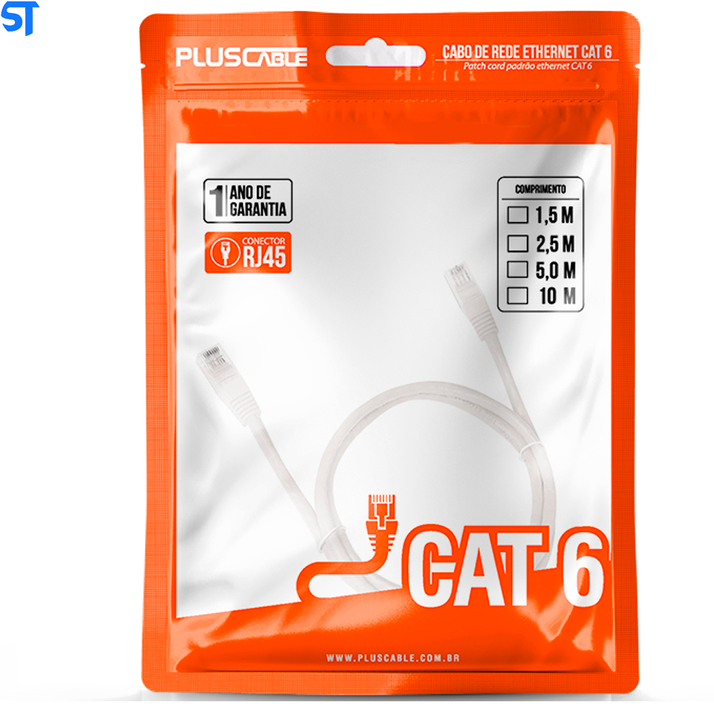 Patch Cord Cabo Rede Cat.6 2.5m Pc-Eth6u25wh