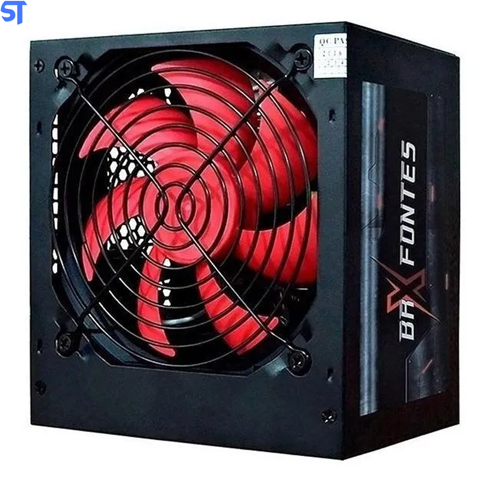 Fonte ATX 750W Automática BRX Cooler Vermelho