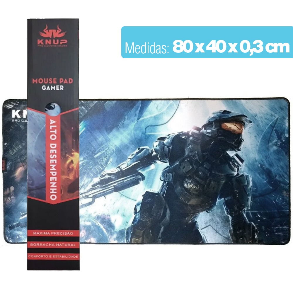 Mouse Pad Gamer Máxima Precisão Borracha Natural 80x40 Knup KP-S09