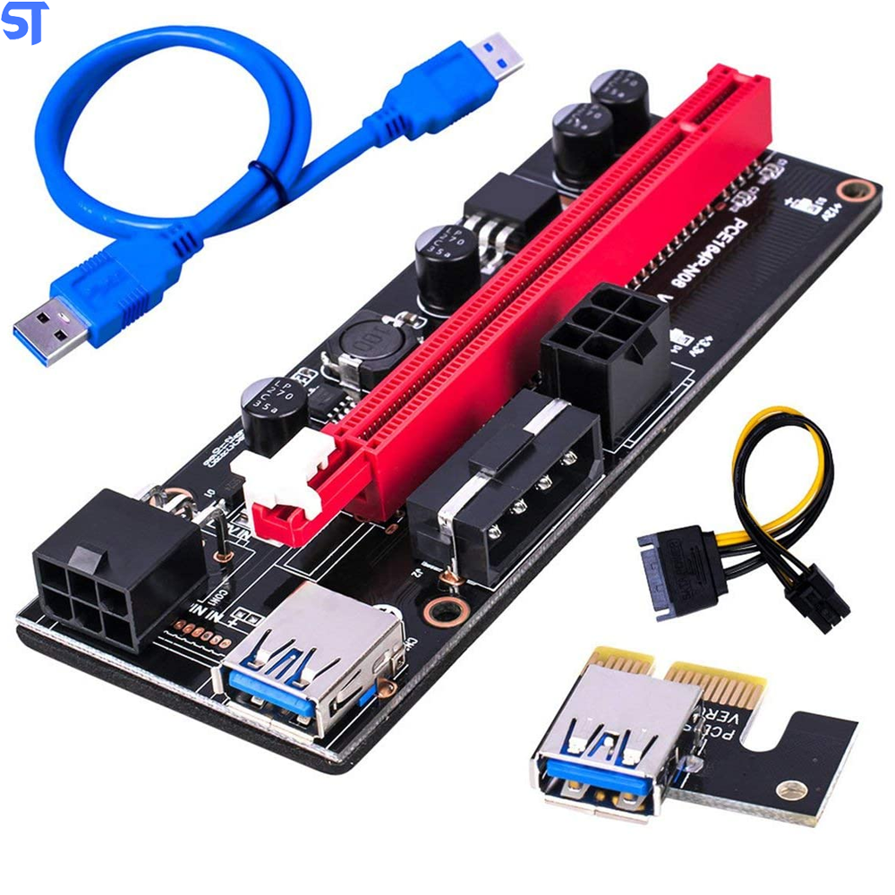 Adaptador Extensor Pci-e Card Usb 3.0 Pci-e 6 Pinos Placa De Video Mineração Ethereum/btc- Tishric