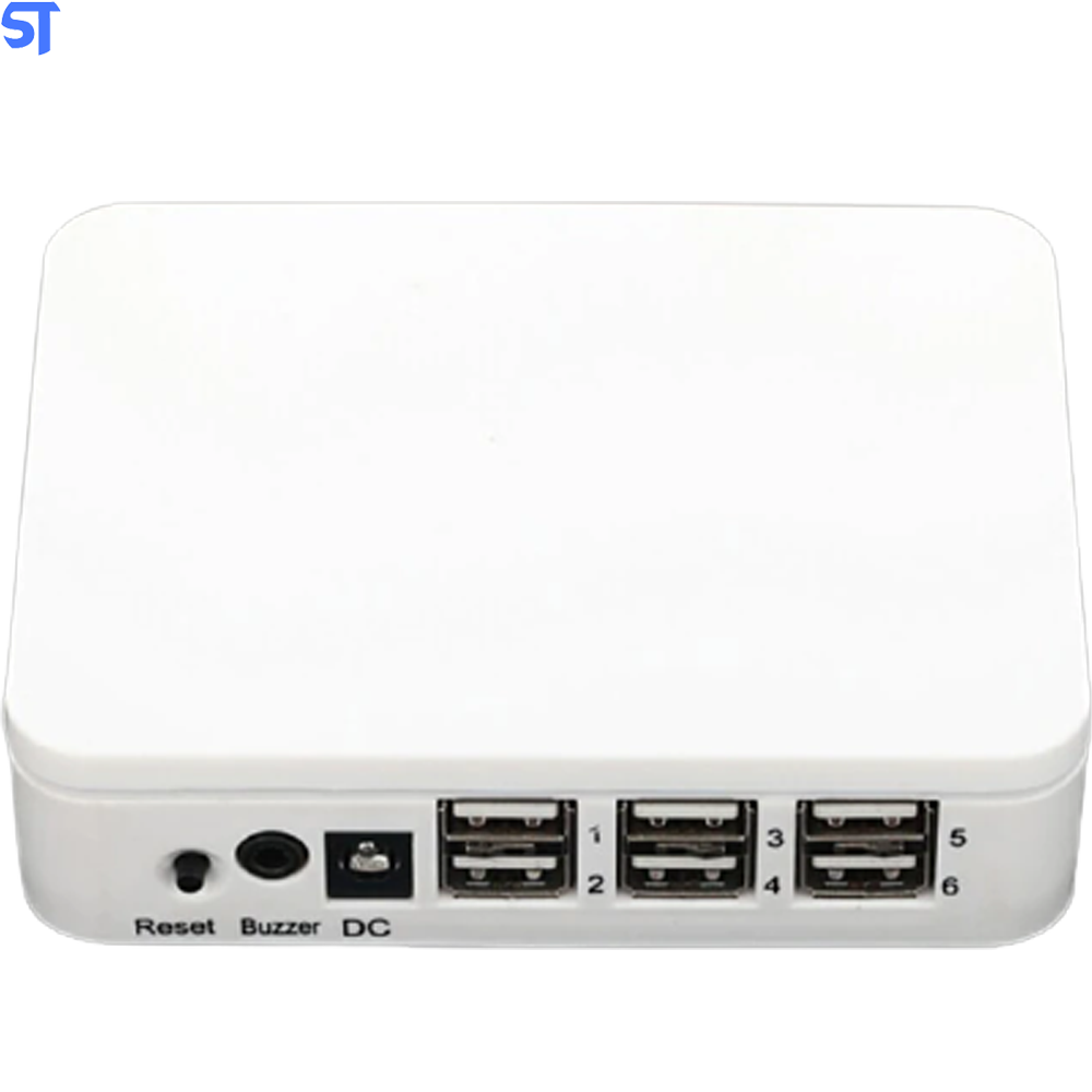 Sistema De Segurança Com 6 Portas USB Para Exposição De Notebook