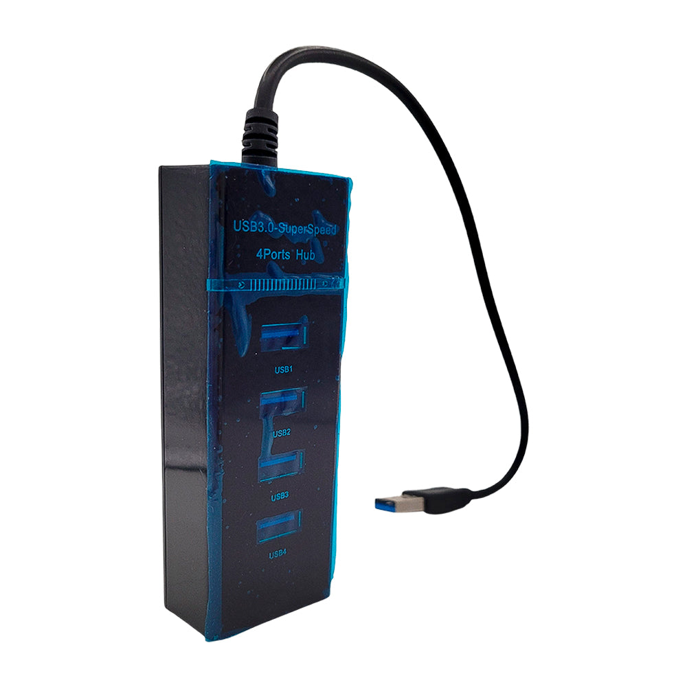 HUB USB 3.0 4 Portas Super Speed 5GBps Slim com Indicador LED Preto - PEI-H303