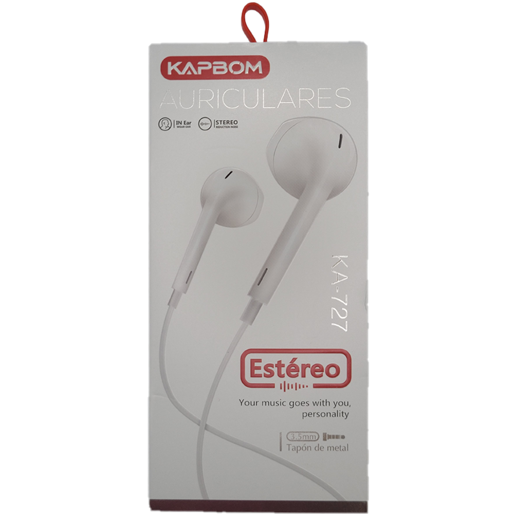 Fone De Ouvido Estéreo Com Microfone Kapbom - KA-727 - Branco