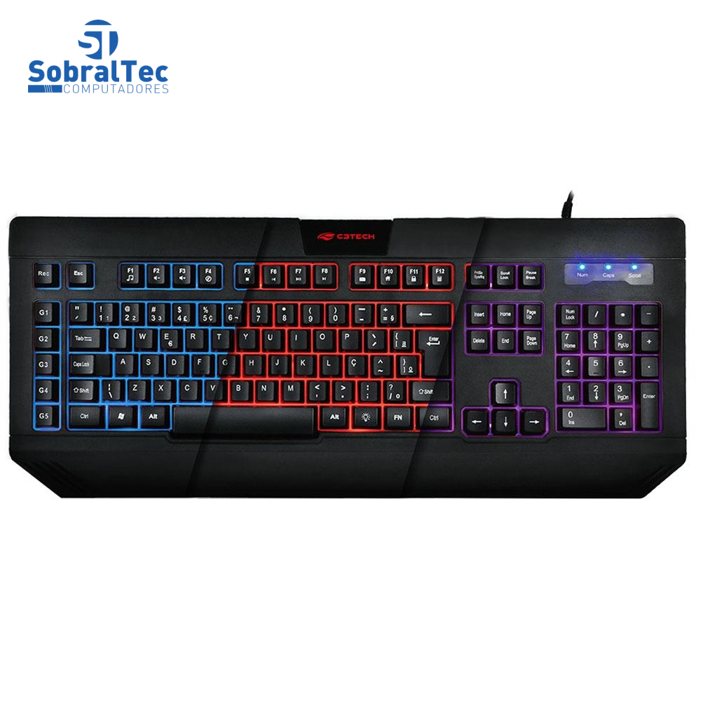 Teclado Gamer C3Tech Led Retro-Iluminado Com Macro e Anti-Ghosting Abnt2 Kg-110bk