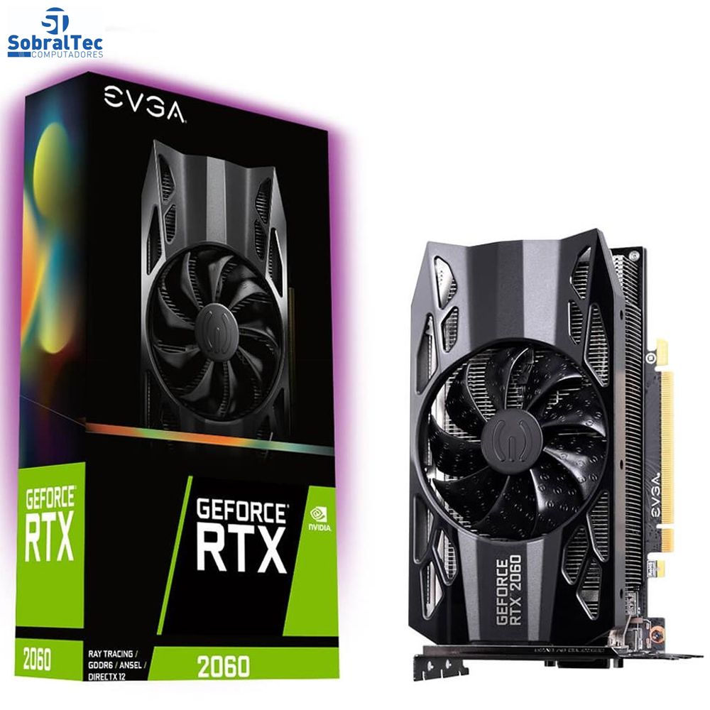 Placa de Vídeo EVGA NVIDIA GeForce RTX 2060 Gaming, 6GB GDDR6 - 06G-P4-2060-KR