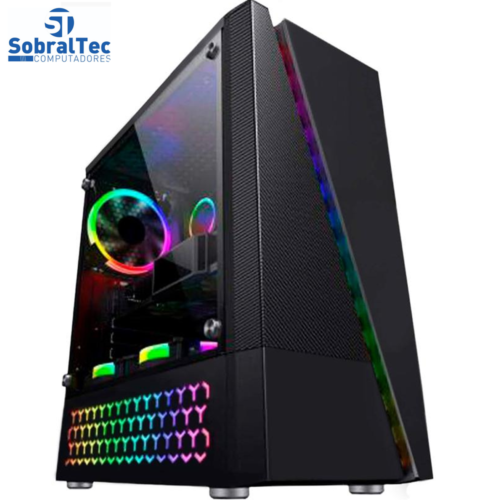 Gabinete Gamer Bg-018 Preto Bluecase - Sem Fonte / Led Rgb / Usb 3.0 Frontal