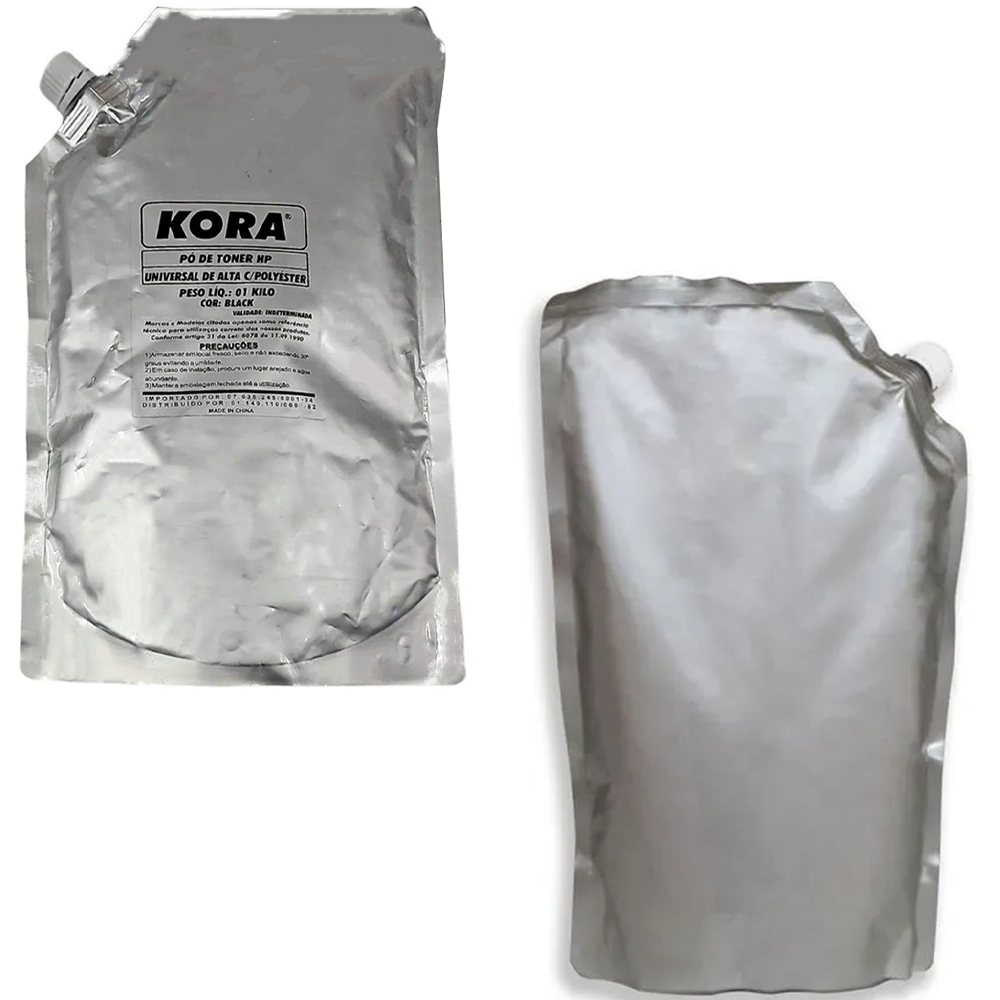 Refil Pó Para Recarga de Toner Compatível HP Universal-DE ALTA C/POL (JLT003) 1KG Kora