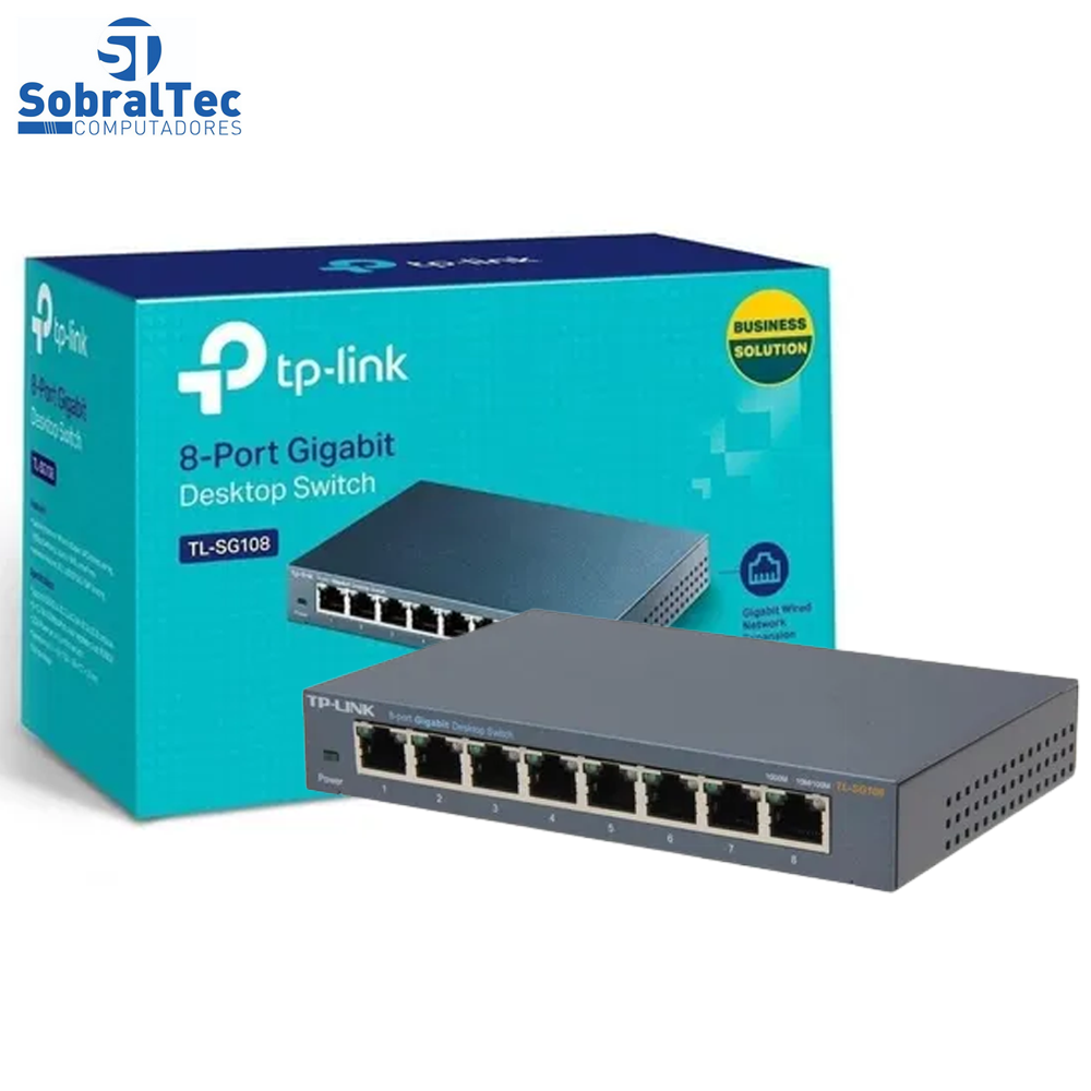 Switch 8 Portas Tp-Link TL-SG108 Gigabit 10/100/1000