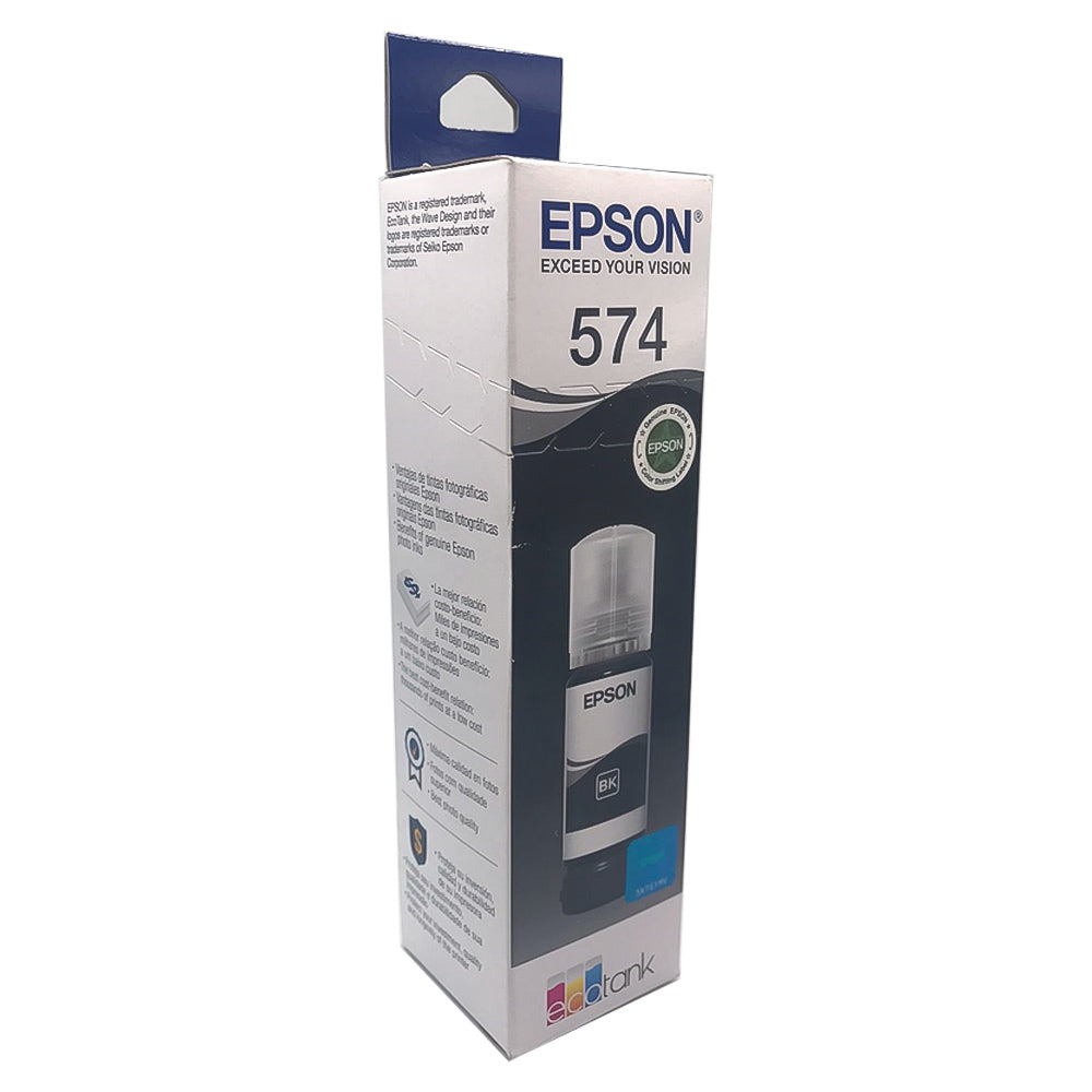 Refil de Tinta Epson 574 Preto Bk 70ml Original T574120 para EcoTank L8050/ L18050/ L 8050 L 18050
