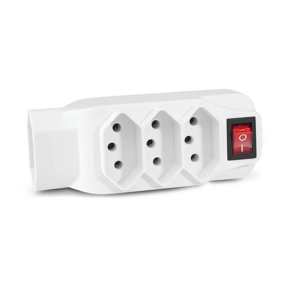 Plug Adaptador 4 Saídas 2P Max 10A/250V Xtrad Ref SL6011
