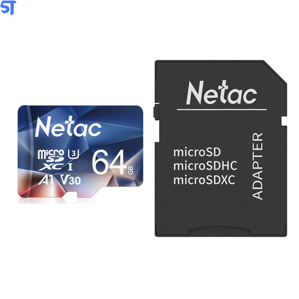 Cartão Micro SD 64Gb 100Mb/s De Leitura Com Adaptador Netac