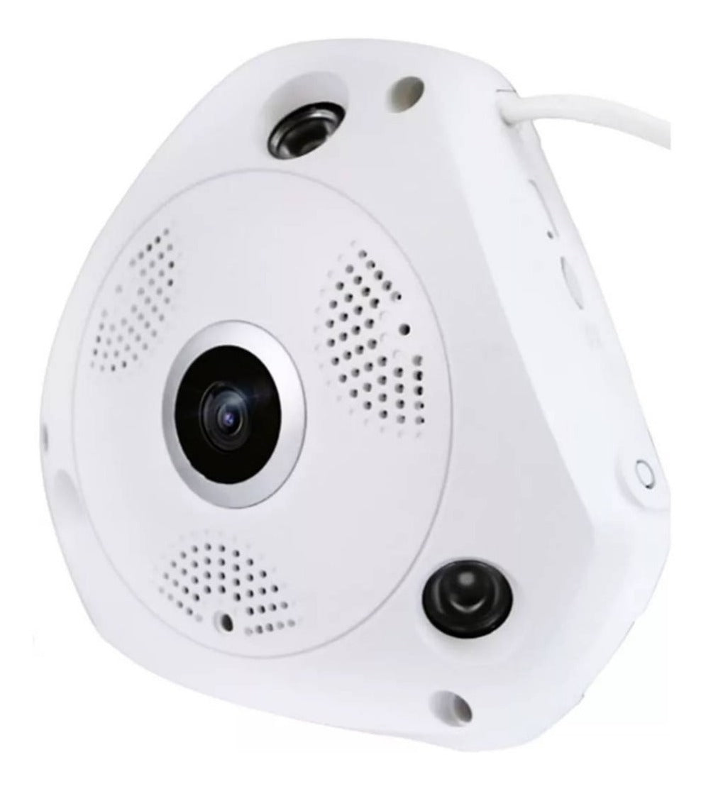 Camera Ip 360 Panoramica Olho De Peixe Wifi Hd 1,3 Mp