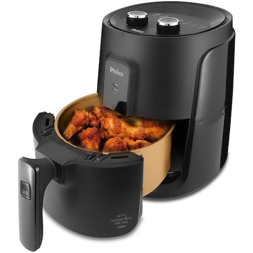 Fritadeira Elétrica Sem Óleo Air Fry Philco PFR15P Gourmet 4L - Preta