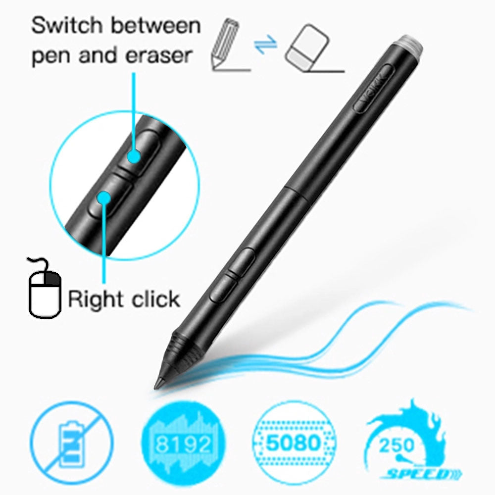 Veikk A50 tablet 10x6 Polegadas 8 teclas expressas e gesto touch-pad 8192 níveis de pressão arte gráfico