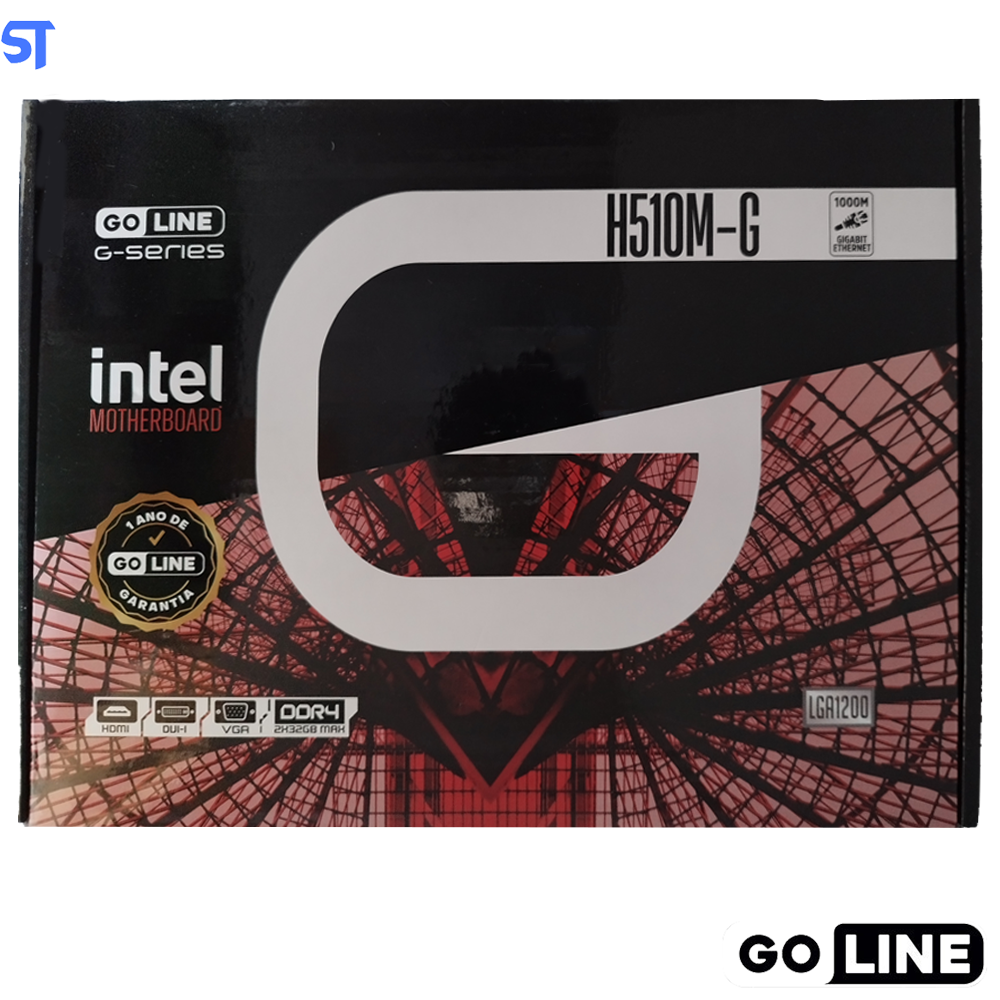 Placa Mãe Goline H510M-G / LGA 1200 / DDR4 / (LAN Gigabit 1000MB & M.2 NVME) (10ª/11ª Geração Intel)
