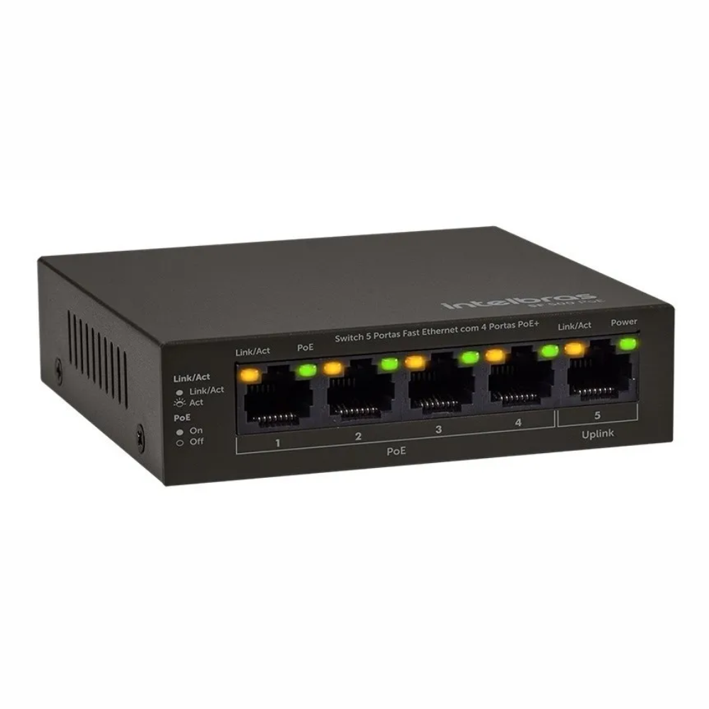 Switch 5 Portas Fast Com 4 Portas Poe SF 500 Intelbras7896637679534