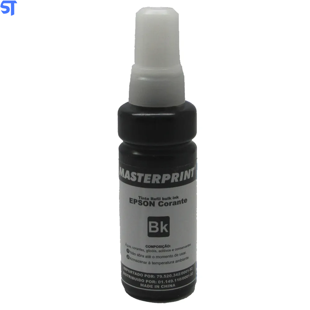 Refil de Tinta Epson Corante MP 664/673 Preto 100ML Masterprint Para Ecotank Epson