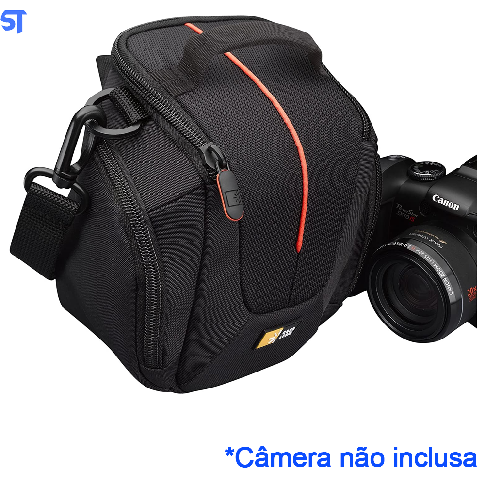 Porta Camera Média Preta DCB304, Case Logic, Acessórios Para Câmeras Digitais, Preta