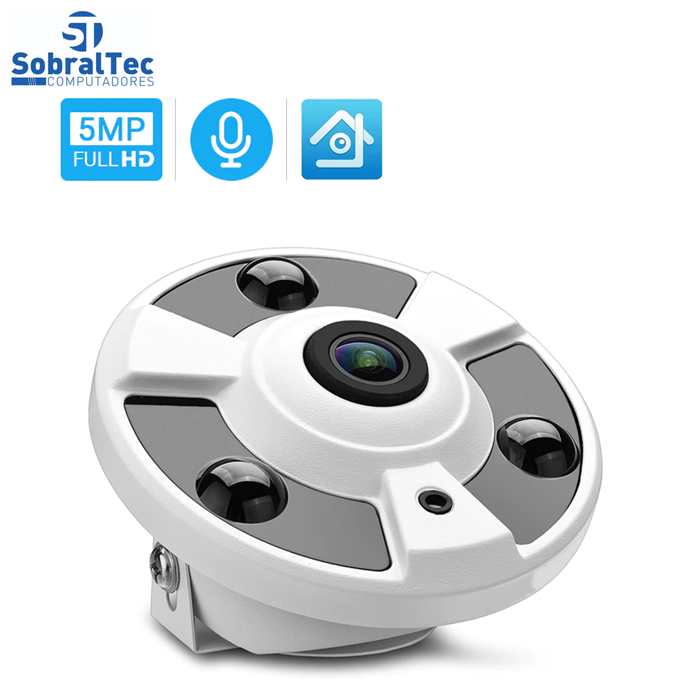 Câmera Ip Poe 48V 1.7mm Hamrolte 3MP  Wi-Fi  Interna Detecção Humana Áudio Com Duas Vias- SDQJ3L-I30