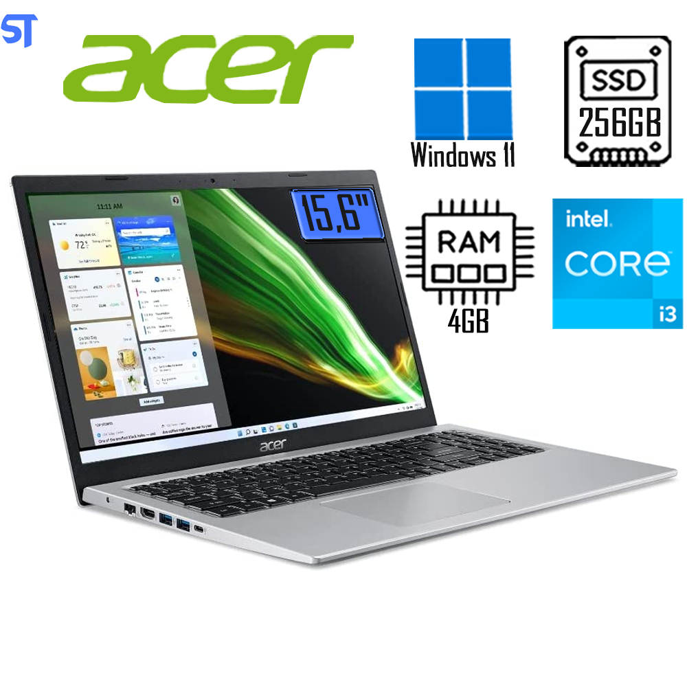 Notebook Acer Aspire 5 A515-56-32PG, Intel Core I3 11ª geração, 4GB, 256GB SDD, Windows11, Prata