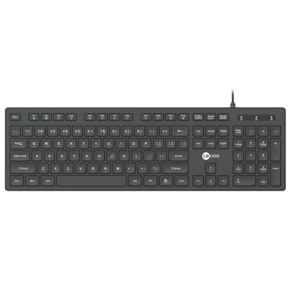 Teclado USB Preto ABNT Lenovo Lecoo KB102