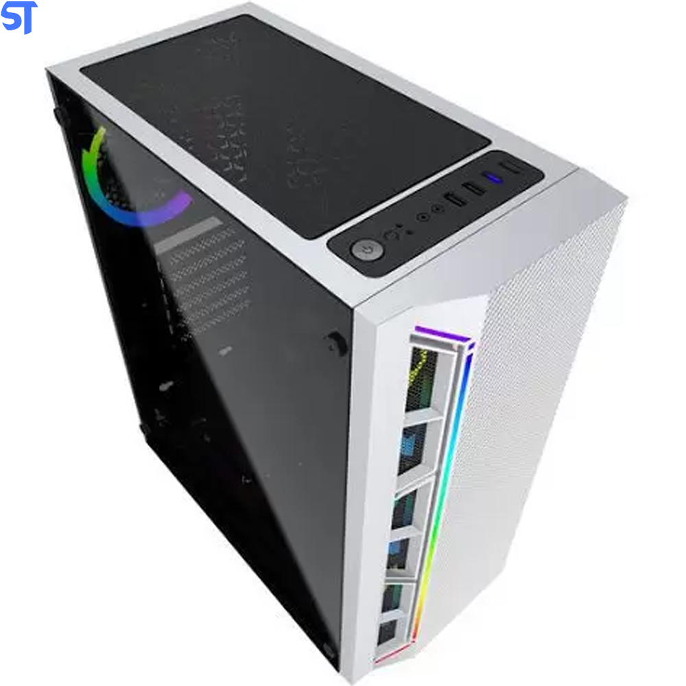 Gabinete Gamer Bg-033w Branco Bluecase Sem Fonte / Led Rgb / Usb 3.0