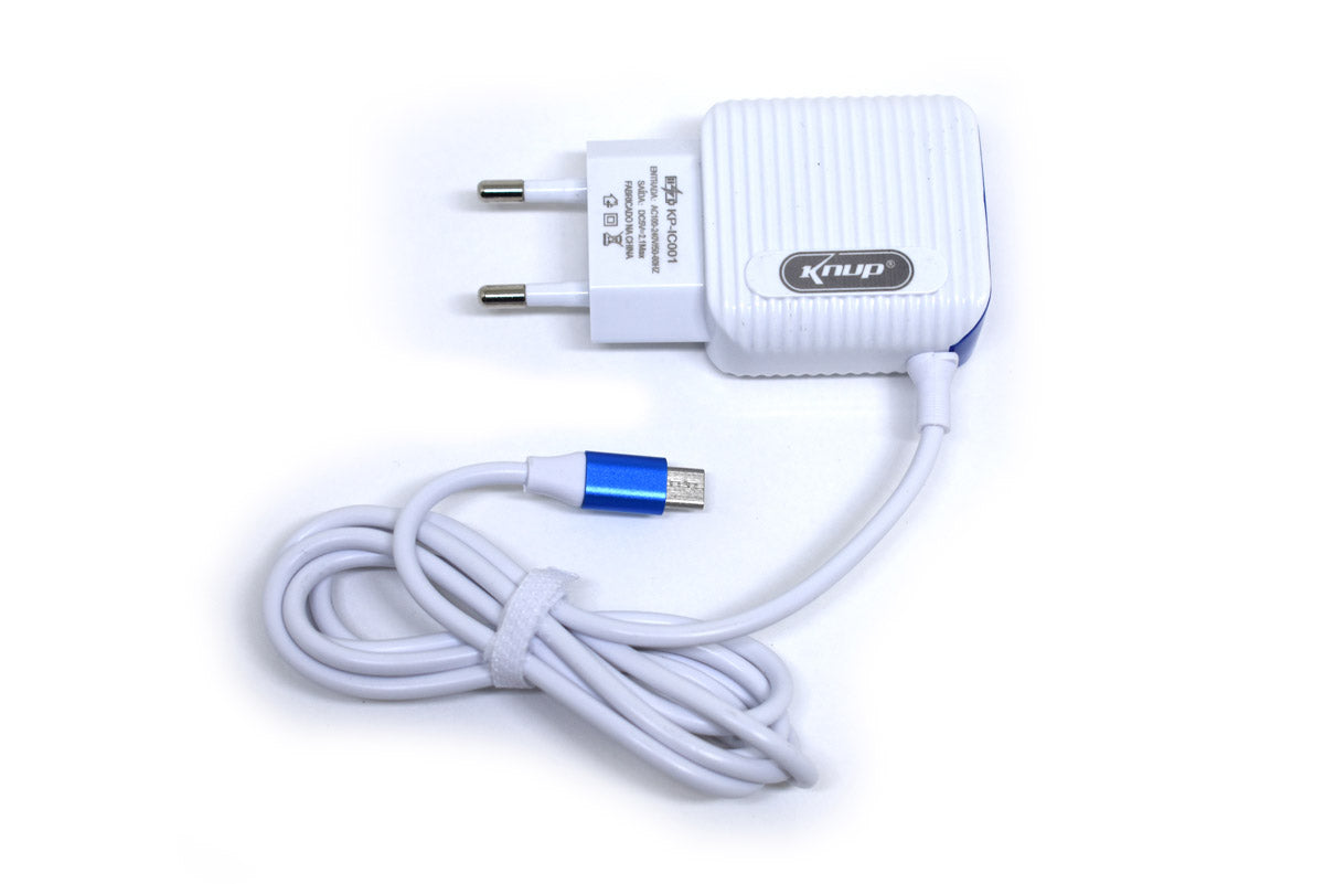 Carregador de Celular Micro Usb 2.1A Knup KP-IC001  Branco